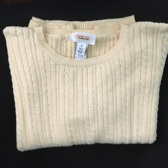 🎉Host Pick🎉Talbots Yellow Cable Knit Long Sleeve Sweater - Picture 4 of 4